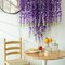6Pcs Purple Wisteria Hanging Flowers 48" Silk Wisteria Artificial Flowers